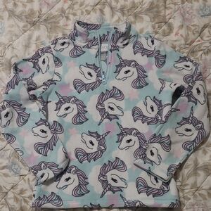 The Childrens Place Unicorn Patterned Kids Fleece Pull Over